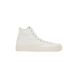 White Distressed Sneakers 231822M236003