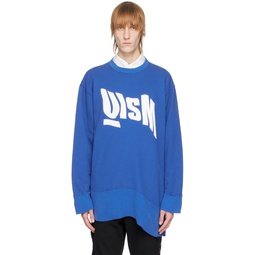Blue Printed Sweatshirt 231822M204000