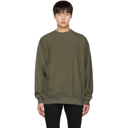 Khaki Asymmetric Sweatshirt 222822M204004