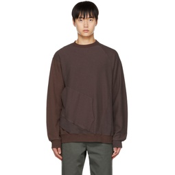 Brown Asymmetric Sweatshirt 222822M204003
