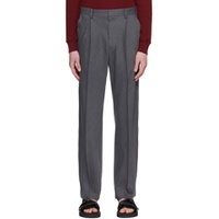 Gray Pinched Seam Trousers 231822M191000