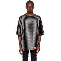 Black Striped T Shirt 231822M213002