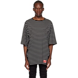 Black Striped T Shirt 231822M213002