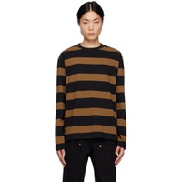 Brown   Black Naval Stripe Long Sleeve T Shirt 241155M213001