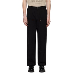 Black Double Knee Trousers 241155M191008