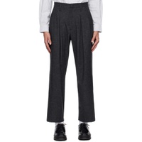 Gray Two Tuck Trousers 241155M191011