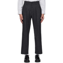 Gray Two Tuck Trousers 241155M191011