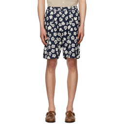 Navy Floral Shorts 231674M193000