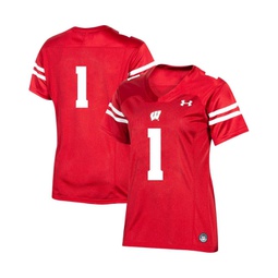 Womens #1 Red Wisconsin Badgers Team Replica Football Jersey