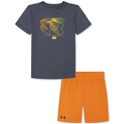 Toddler & Little Boys Fading Logo T-Shirt & Shorts 2 Piece Set