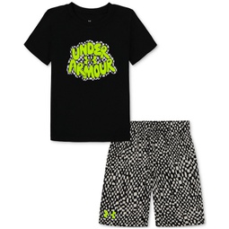 Toddler & Little Boys Logo T-Shirt & Printed Shorts 2 Piece Set