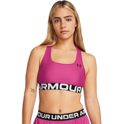 Womens Under Armour HeatGear Authentics Mid Impact Branded Sports Bra