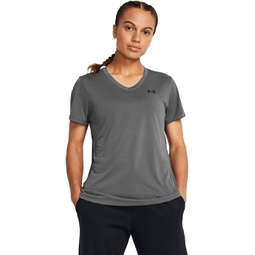 Womens Under Armour Tech Short Sleeve V-Neck Solid