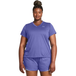 Womens Under Armour Plus Size Tech Short Sleeve V-Neck Solid