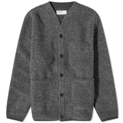 Universal Works Wool Fleece Cardigan Grey Marl