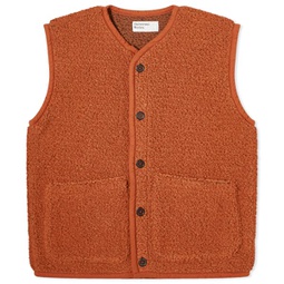 Universal Works Alvar Fleece Lancaster Gilet Rust