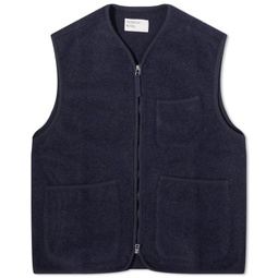 Universal Works Wool Fleece Zip Gilet - END. Exclusive Navy