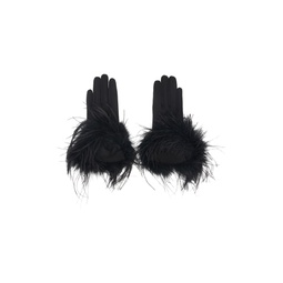 Black Feather Gloves 222981F012000
