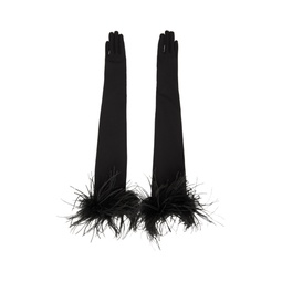 SSENSE Exclusive Black Feather Long Gloves 222981F012002