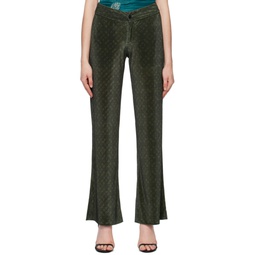 Green Flared Trousers 222981F087017