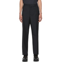 Navy Mohair   Wool Trousers 212476M191006