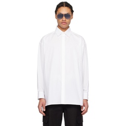 White Spread Collar Shirt 241476M192012