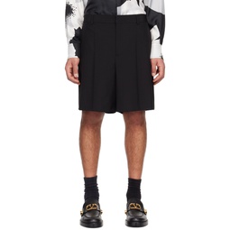 Black Creased Shorts 241476M193005