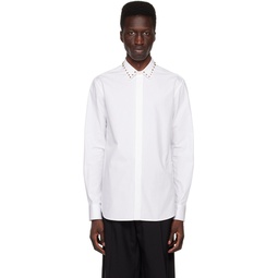 White Untitled Studs Shirt 231476M192018