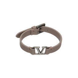 Taupe VLogo Signature Calfskin Bracelet 241807M142005