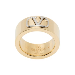 Gold VLogo Ring 241807M147007