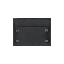 Black Rockstud Card Holder 232807M163021