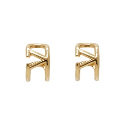 Gold Mini VLogo Signature Earrings 232807M144008
