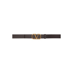 Brown VLogo Signature Belt 241807M131026