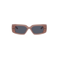 Pink V Rectangular Frame Sunglasses 231807M134017