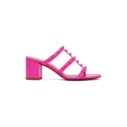 Pink Rockstud Heeled Sandals 232807F125000