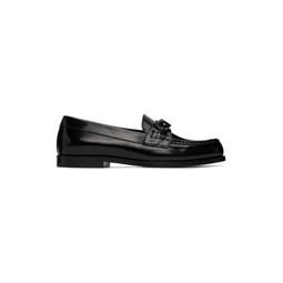 Black VLogo Chain Loafers 231807M231001