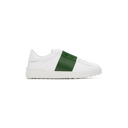 White   Green Open Sneakers 241807M237021