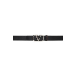Reversible Black   Brown VLogo Belt 231807M131059