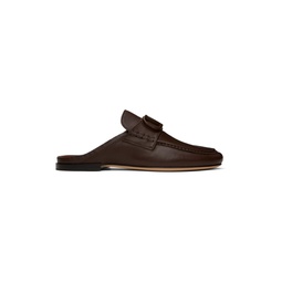 Brown VLogo Signature Slippers 241807M231024