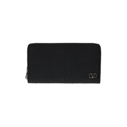 Black Embossed Wallet 241807M164001