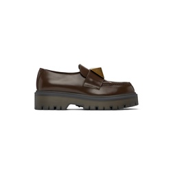 Brown One Stud Loafers 232807F121005