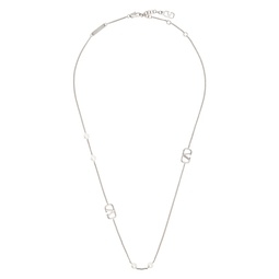 Silver VLogo Signature Pearl Necklace 241807M145000