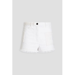 Bead-embellished denim shorts