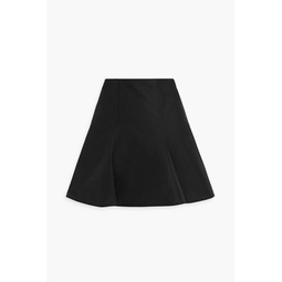 Fluted cotton-blend faille mini skirt
