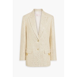 Metallic cotton-blend tweed blazer