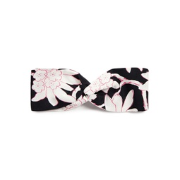 Twisted floral-print silk-twill headband