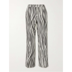 VALENTINO GARAVANI Zebra-print wool-blend straight-leg pants