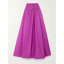 VALENTINO GARAVANI Gathered cotton-blend faille maxi skirt
