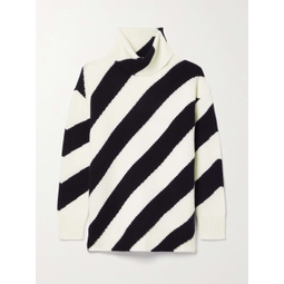 VALENTINO GARAVANI Two-tone striped wool turtleneck sweater