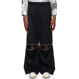 Black Zip Trousers 241999M191000